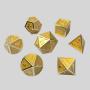 Custom DND Metal Dice - Yellow Polyhedral Logo Engraved Zinc Alloy