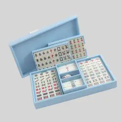 Luxury PU Leather Mahjong Set - 166pcs Adult Tiles