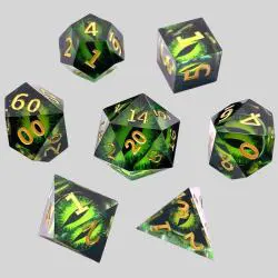 Xironng Resin Dice 7Pcs DND Polyhedral Dice Set