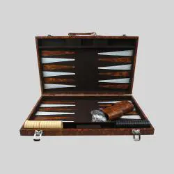 Factory Backgammon Set - 18 Inch Leather Board Game
