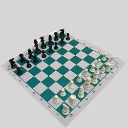 Tournament PU Leather Chess Board Set - Roll Up Game Mat