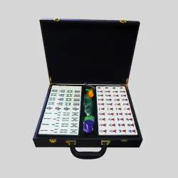 Acrylic Mahjong Set - 160 Tiles, Leather Box, SMH