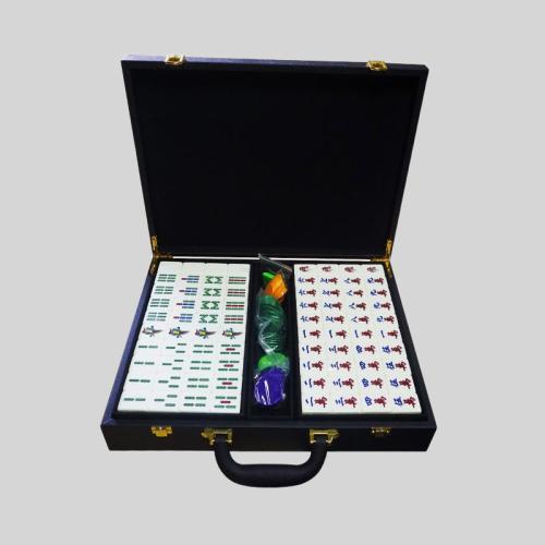 Acrylic Mahjong Set - 160 Tiles, Leather Box, SMH