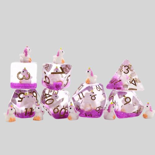 Acrylic Polyhedral Dice Set - DND Custom Logo