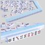 American Mahjong Tiles Set - Fully Engraved Magnetic Mahjongg Blue