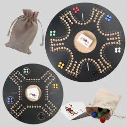 Jackaroo Marble Board Game - Foldable Wooden Table Game