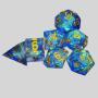 Sharp Edge Resin DND Dice Set - 7Pcs Blue RPG Dice