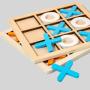Wooden Tic Tac Toe Game - Acacia Wood Board Game for Family & Kids