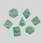 7pcs D&D Green Resin Polyhedral Dice Set