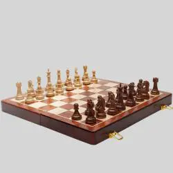Folding Wooden 2 in 1 Chess Set