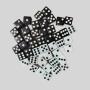 Acrylic D6 Dice Set - White Black Dot Square Corner Games
