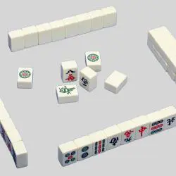 Mahjong Table Mat - Blue Rubber Playing Carpet
