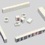 Mahjong Table Mat - Blue Rubber Playing Carpet