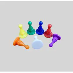 16x25mm Ludo Game Pieces, Multicolor PS Plastic Tokens