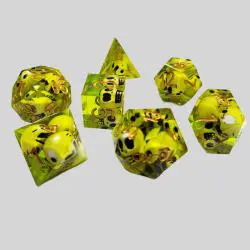 Resin Dice Set - 7 Pcs Transparent Square DND RPG Dice