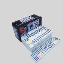Classic Adult Dominoes Game Set - Tin Box, Family Fun 9 Dominoes