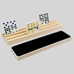 Rustic Pine Domino Racks - Wooden Gift Stand Set