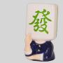 Chinese Mahjong Ceramic Piggy Bank - Vintage Qihe Adornment