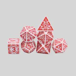 Vintage Hollow Dice Set - 7PC Acrylic DND Dice