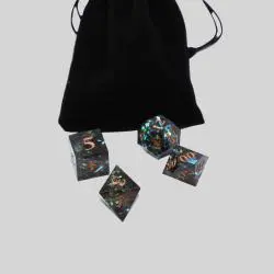 Handcrafted Resin D&D Dice Set - Galaxy Dark Inclusion Dice
