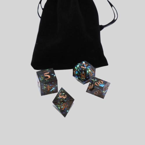 Handcrafted Resin D&D Dice Set - Galaxy Dark Inclusion Dice