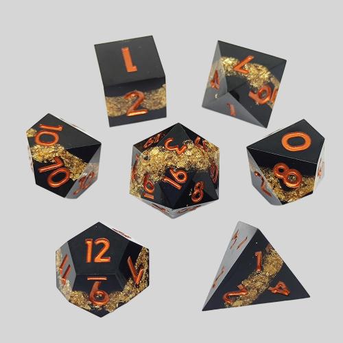 Colorful Resin DND Dice Set - 7Pcs Polyhedral Dice