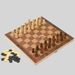 Custom Magnetic Wooden Chess Set Folding Board Game