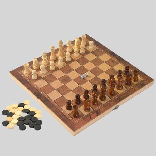Custom Magnetic Wooden Chess Set Folding Board Game