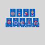 Acrylic Mini Mahjong Set - Blue Glitter Casino Game