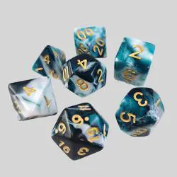 Custom DND Polyhedral Dice Set - 7pcs Acrylic Multi Color Dice