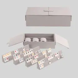 Custom 4 Player Rummy Chess Game Set - Large PU Leather