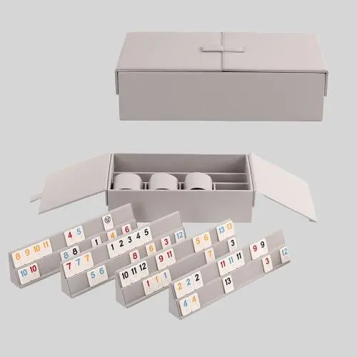 Custom 4 Player Rummy Chess Game Set - Large PU Leather Custom 4 Player Rummy Chess Game Set - Large PU Leather