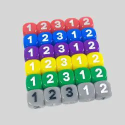 Colored D6 Dice - Manufacturers, Rounded Corners, 14mm, Board Game Set