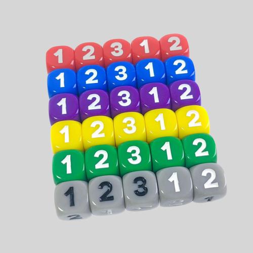 Colored D6 Dice - Manufacturers, Rounded Corners, 14mm, Board Game Set