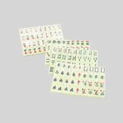 Mini Mahjong Set Ivory White Travel Game Tiles with Racks