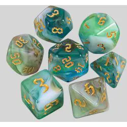 Custom Resin DND Dice Set - Smoke Polyhedral Dice for RPG