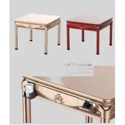 Luxury Metal Mahjong Table - Automatic Folding Dining Furniture