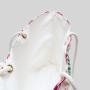 Custom Pink Mahjong Tile Bag - Canvas Storage with Rope Handles