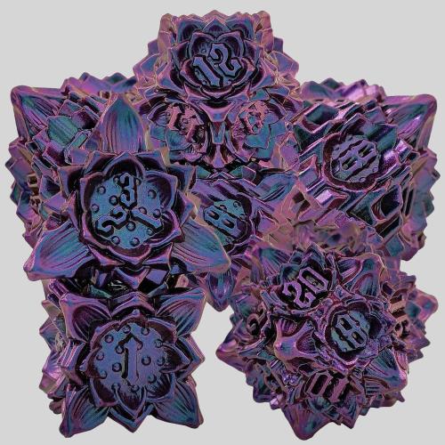 Lotus Metal D&D Dice Set - 40mm Polyhedral TRPG Dice