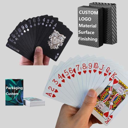 Custom Playing Cards - Black, Gold/Silver Edge, Logo Printing