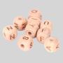 Wooden Dice Beads - 10mm 12mm Letters Beeches DIY Beads