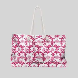Custom Pink Mahjong Tile Bag - Canvas Storage with Rope Handles