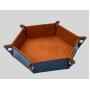 Udixi Custom Logo Dice Tray Folding Hexagon PU Leather Dice Holder