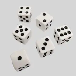 10mm DND Dice - White Black Square Corner Dice