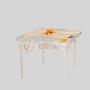 BenBest White Folding Plastic Dining Table - 90x90cm