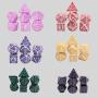 Vintage Hollow Dice Set - 7PC Acrylic DND Dice