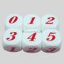 20mm Custom Acrylic Dice - 6 Sides, White, Rounded Corners
