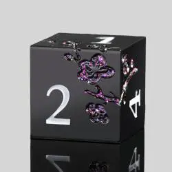 Metal DND Dice Set - Black & Purple Polyhedral Dice