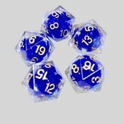 Blue Liquid Quicksand D20 Resin Dice - RPG Game Accessories