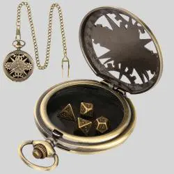 Steampunk Dice Set - BOSHIYA Metal Pocket Watch D&D Dice